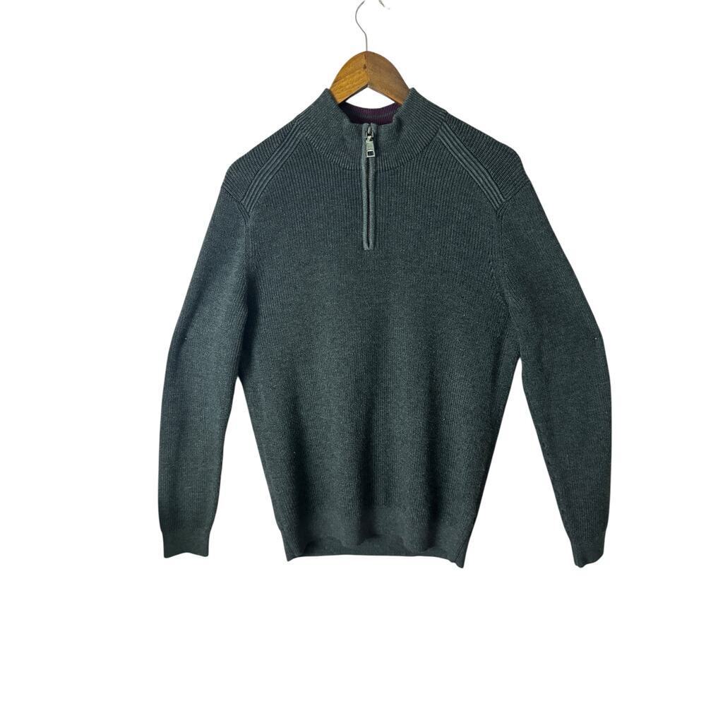 Ted Baker London Half-Zip Funnel Neck Rib Knit Sweater,‎ Men’s Size 4 (L)
